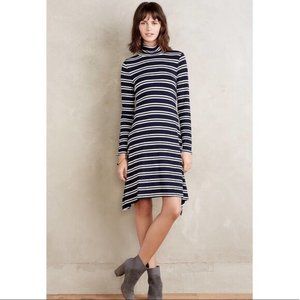 Maeve by Anthropologie Navy Striped Swing Dress